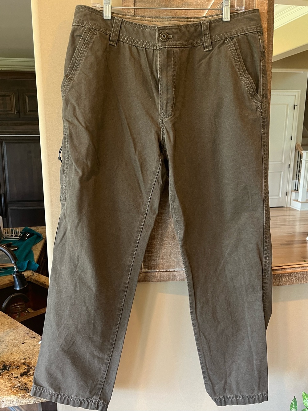 GH Bass Men's Olive Green Cotton Canvas Utility Pants